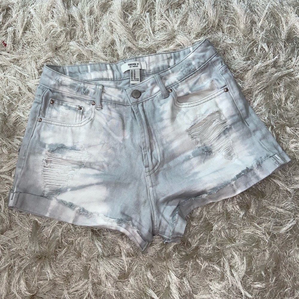Forever 21 gray tye dye shorts
